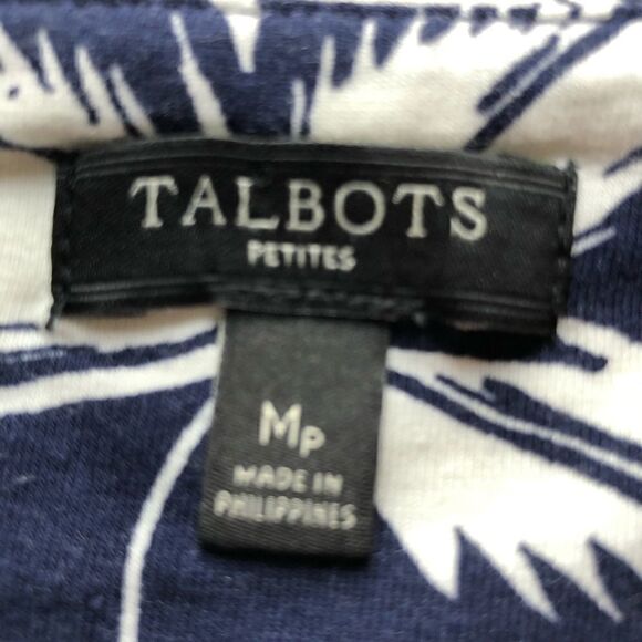 Talbots Petite Long Skirt Navy blue and Cream Hawaiian Print MP - Picture 3 of 6